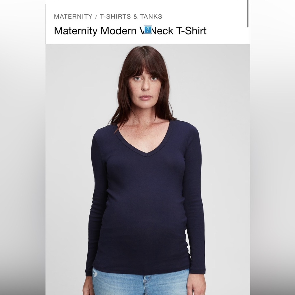 Never worn GAP navy blue maternity long sleeve shirt